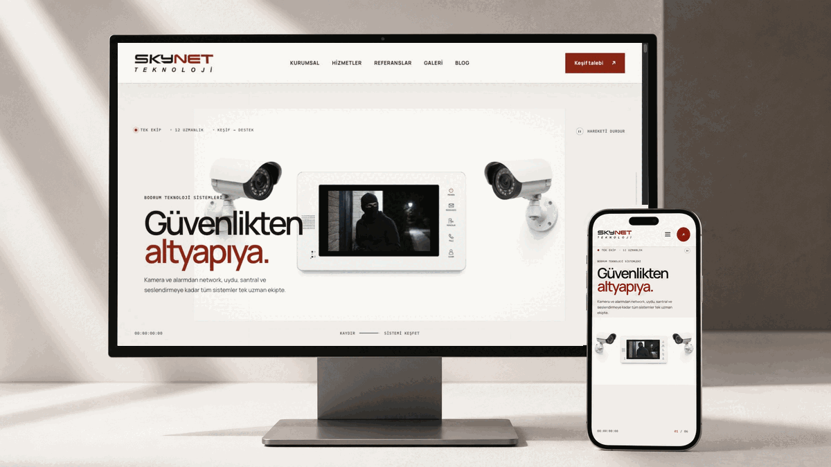 SKYNET Teknoloji: Güvenlik Sistemleri İçin SEO Uyumlu Kurumsal Web Sitesi