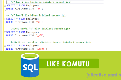 SQL LIKE Komutu: Metinsel Aramalar ve Örnekler